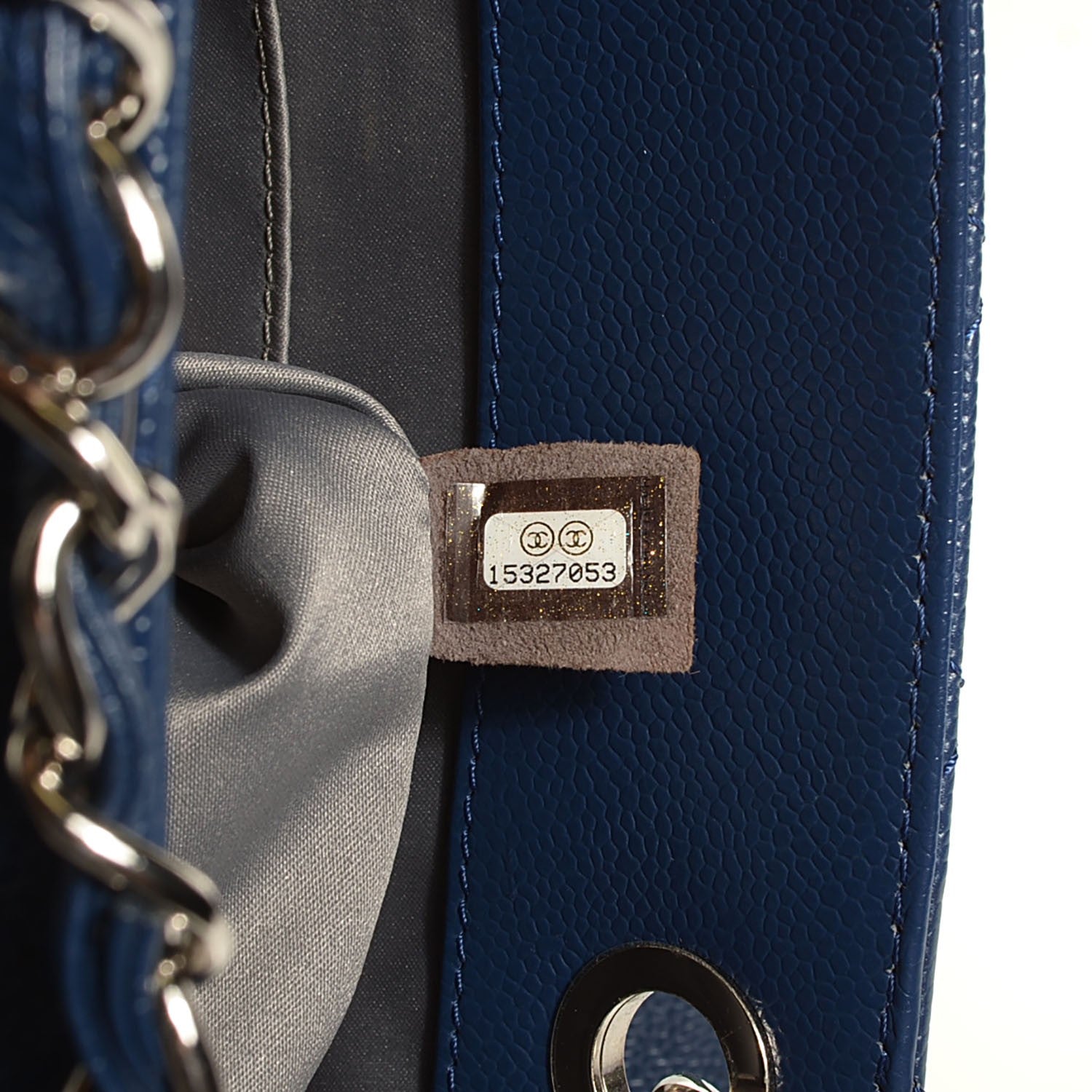 Chanel Caviar Quilted Grand Shopping Tote GST Dark Blue 7 of 7