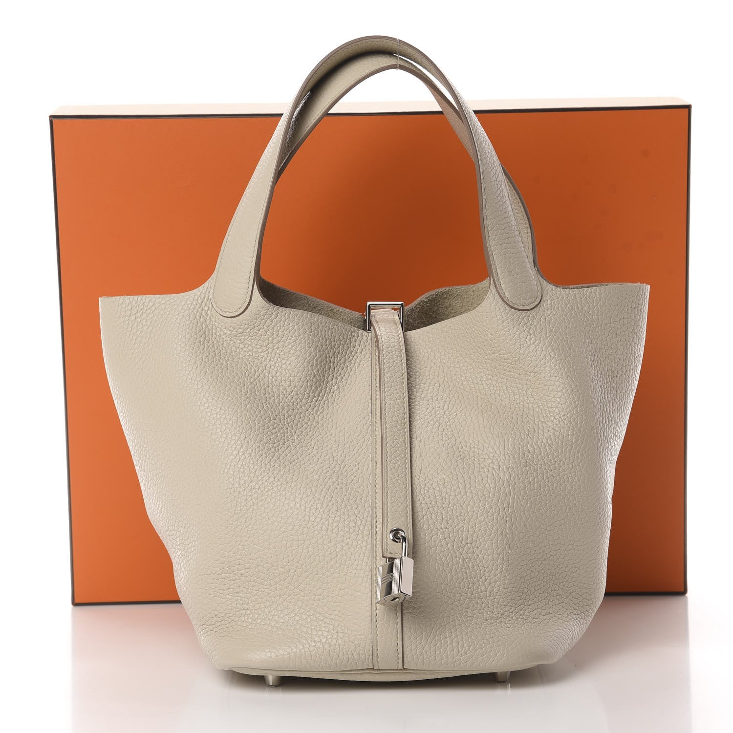 Hermes Taurillon Clemence Picotin Lock 22 MM Craie 11 of 11