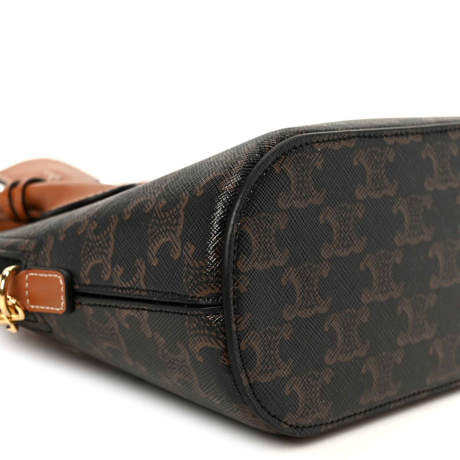 Celine Canvas Calfskin Triomphe Teen Honorine Bag Tan 9 of 10