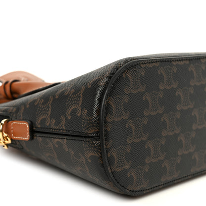 Celine Canvas Calfskin Triomphe Teen Honorine Bag Tan 9 of 10