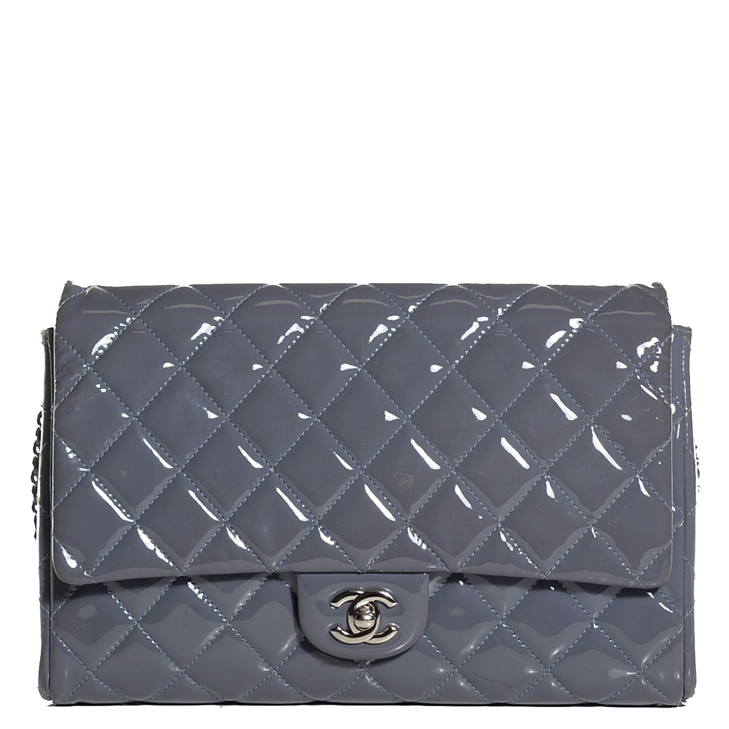 Chanel Patent Quilted Clutch with Chain Flap Lavender 1 of 8