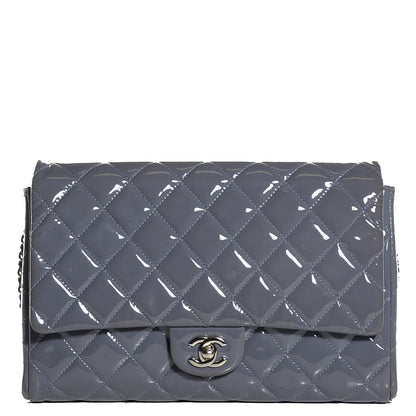 Chanel Patent Quilted Clutch with Chain Flap Lavender 1 of 8