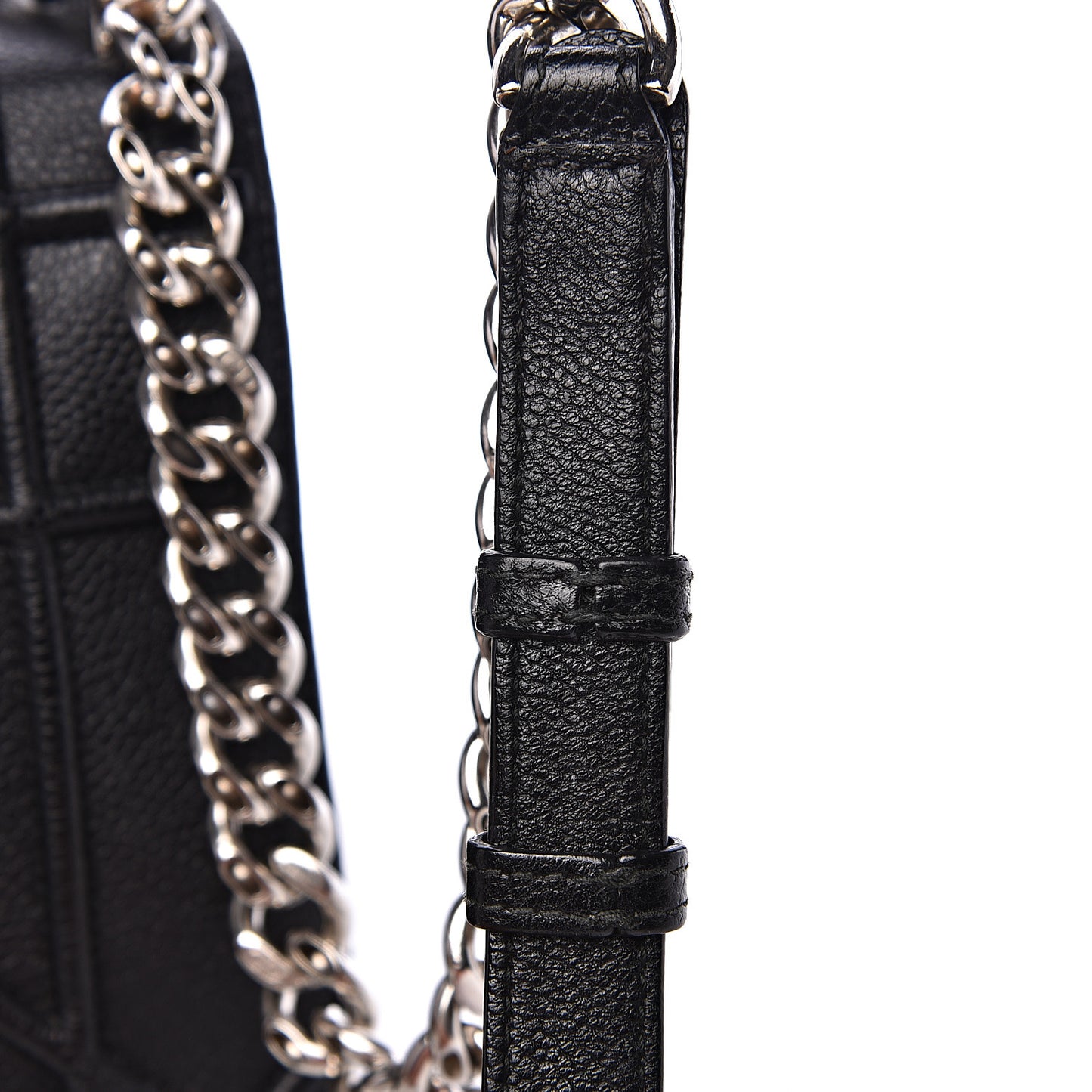 Grained Calfskin Medium Diorama Flap Bag Black