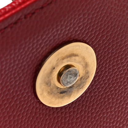 Saint Laurent Grain De Poudre Matelasse Chevron Large Monogram Satchel Lipstick Red 12 of 14