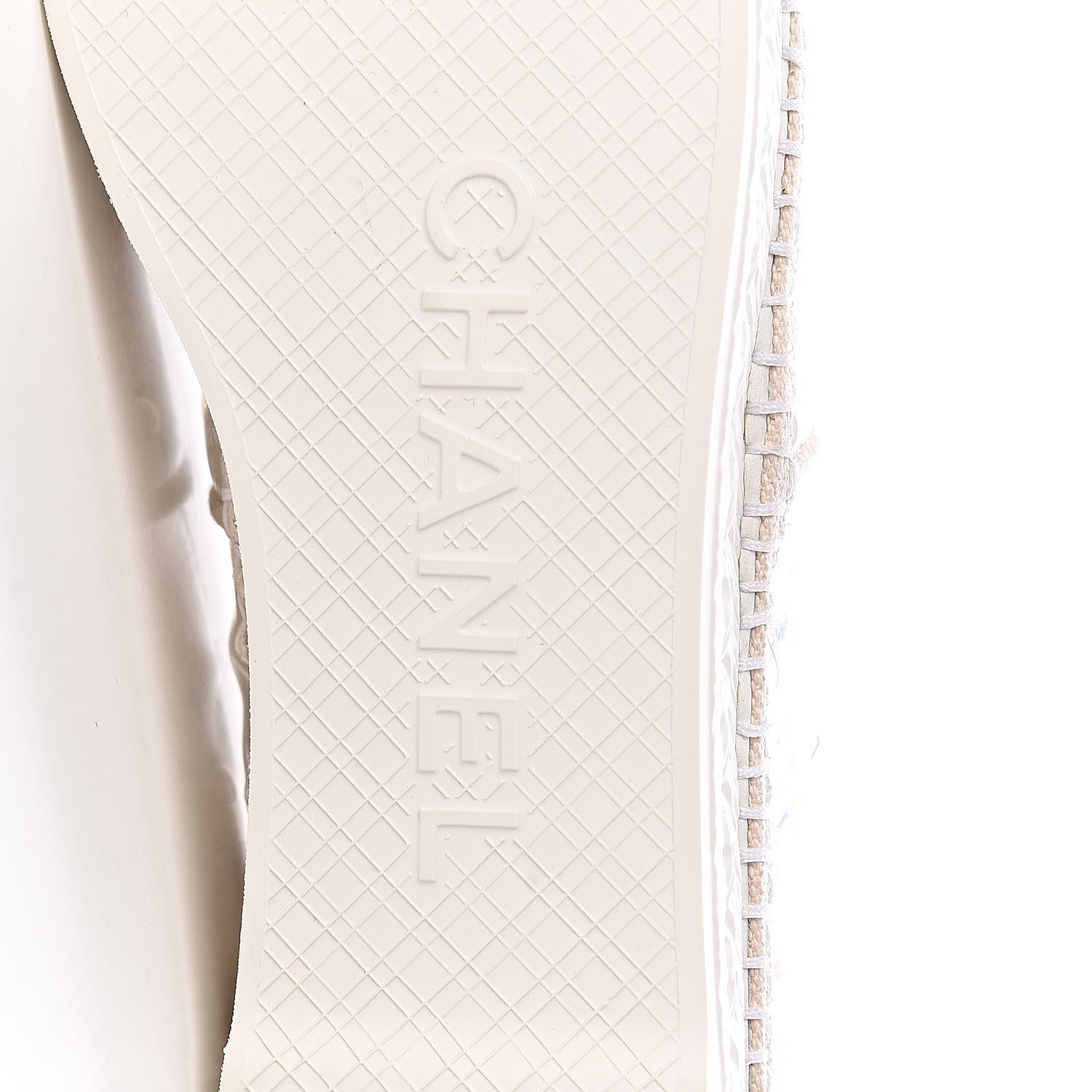 Chanel PVC Tweed CC Espadrilles 36 Ecru Blue Transparent 6 of 8