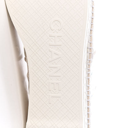 Chanel PVC Tweed CC Espadrilles 36 Ecru Blue Transparent 6 of 8