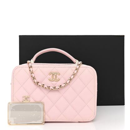 Chanel Caviar Quilted Top Handle Vanity Case Pink 12 of 12