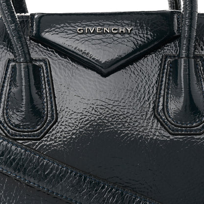 Givenchy Crinkled Patent Deerskin Small Antigona Deep Blue 8 of 10