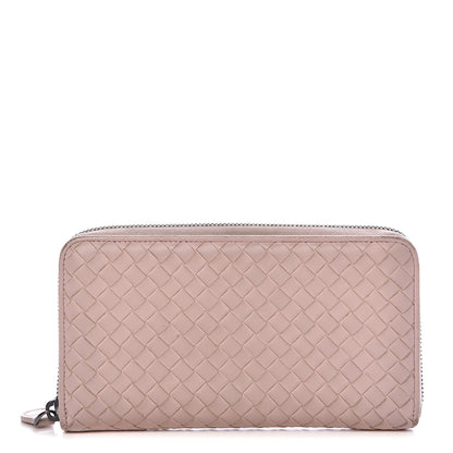 Bottega Veneta Nappa Intrecciato Zip Around Wallet Lotus 1 of 17