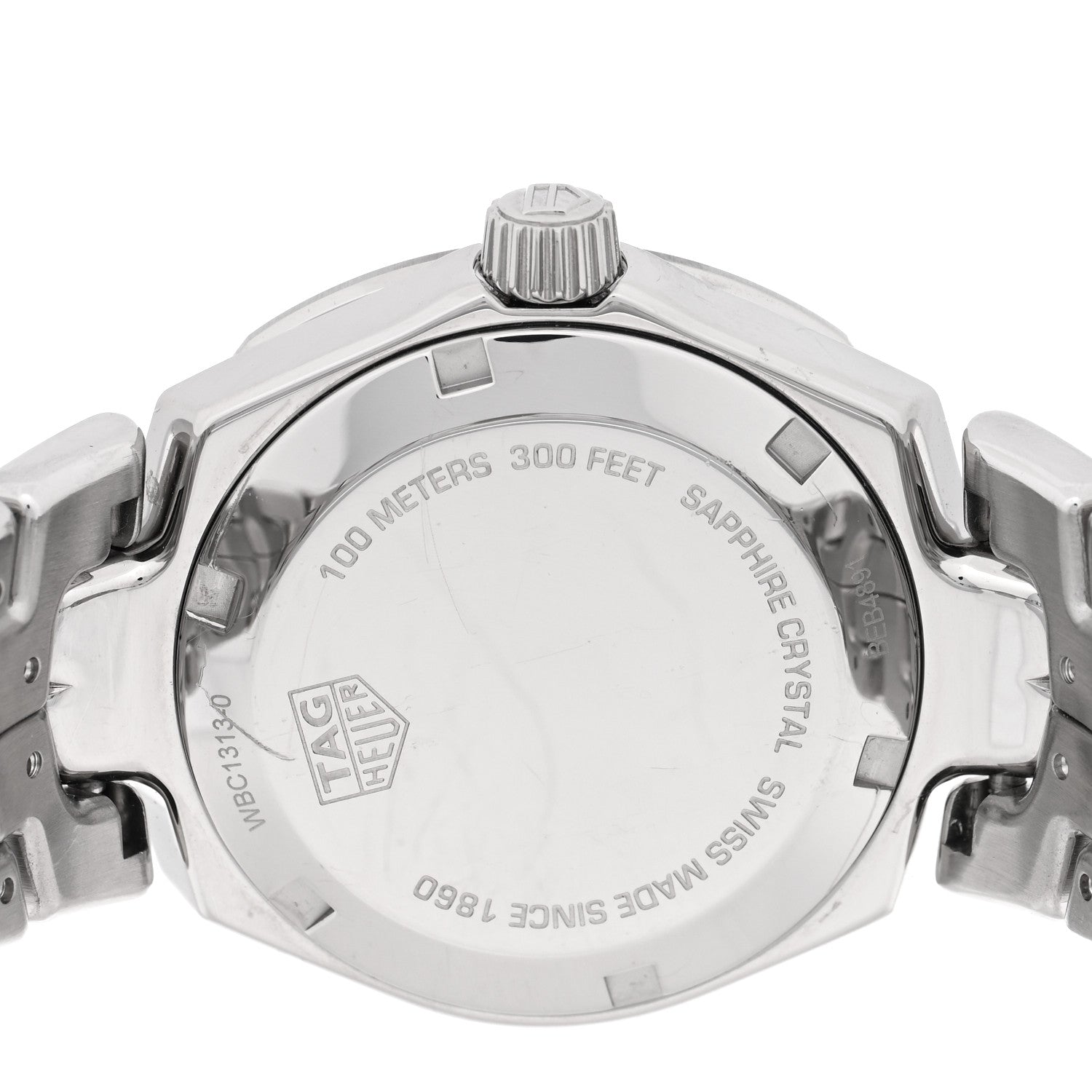 Tag Heuer Stainless Steel Diamond Blue Mother of Pearl 29mm Link Quartz Watch WBC1313 4 of 5