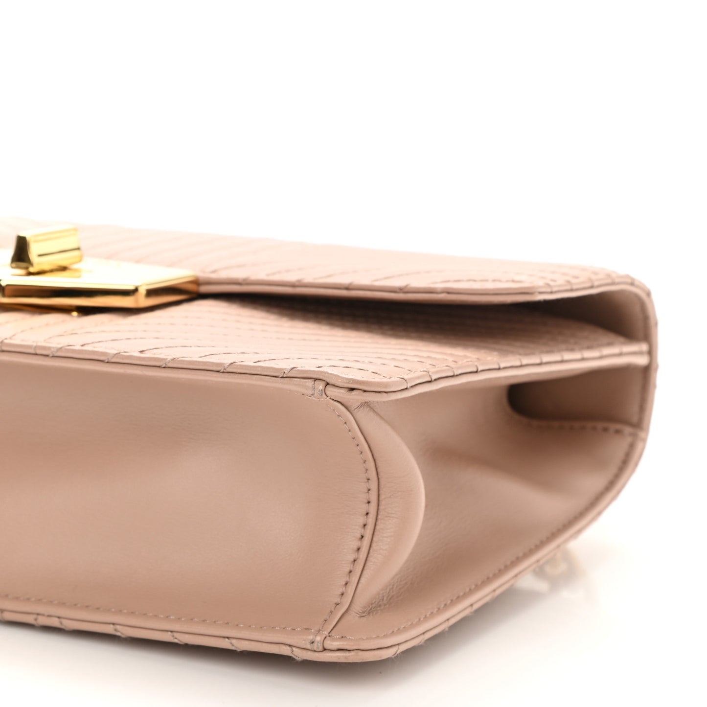 Nappa Quilted Lock Shoulder Bag Cammeo