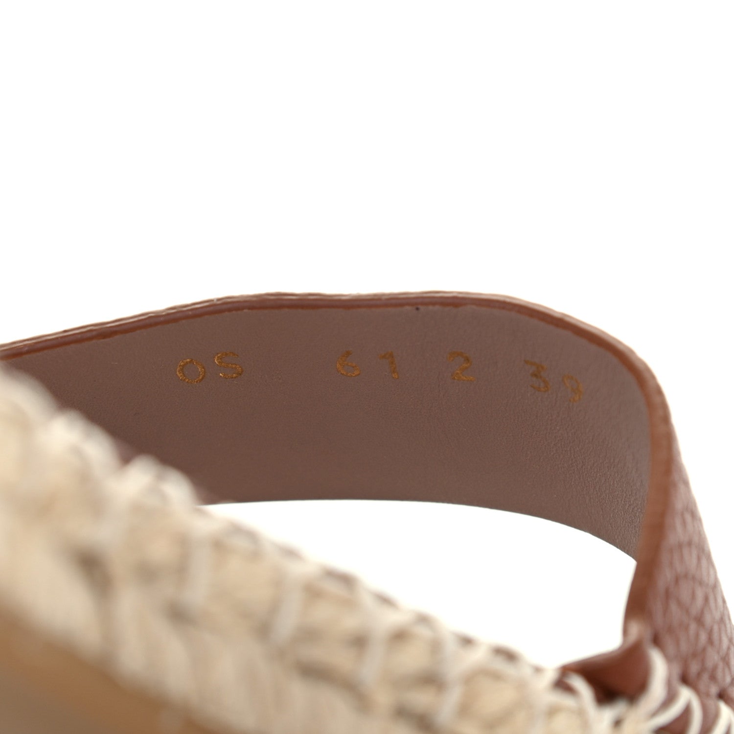 Valentino Garavani Grained Calfskin Rockstud Ankle Strap Espadrille Flat Sandals 39 Cuoio 5 of 6