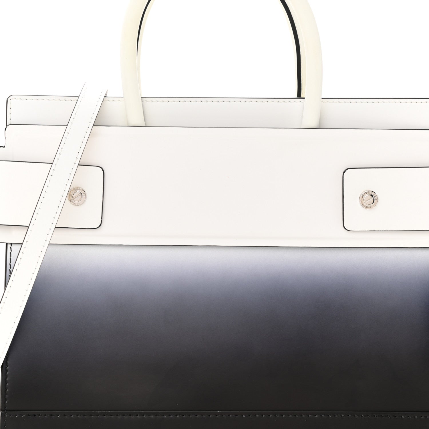 Givenchy Smooth Calfskin Small Degrade Horizon Satchel White Black 7 of 11