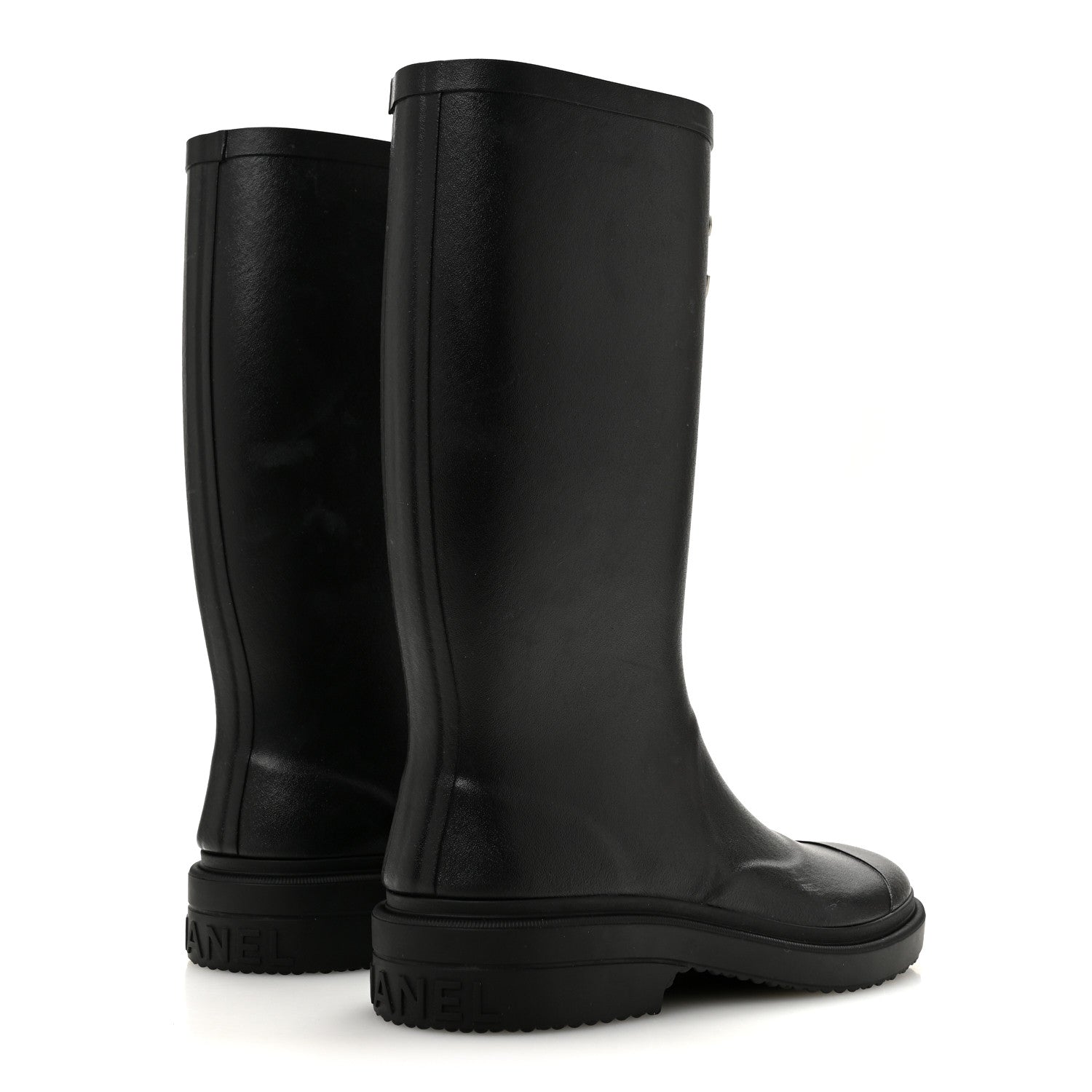 Chanel Caoutchouk CC High Boots 37 Black 5 of 9