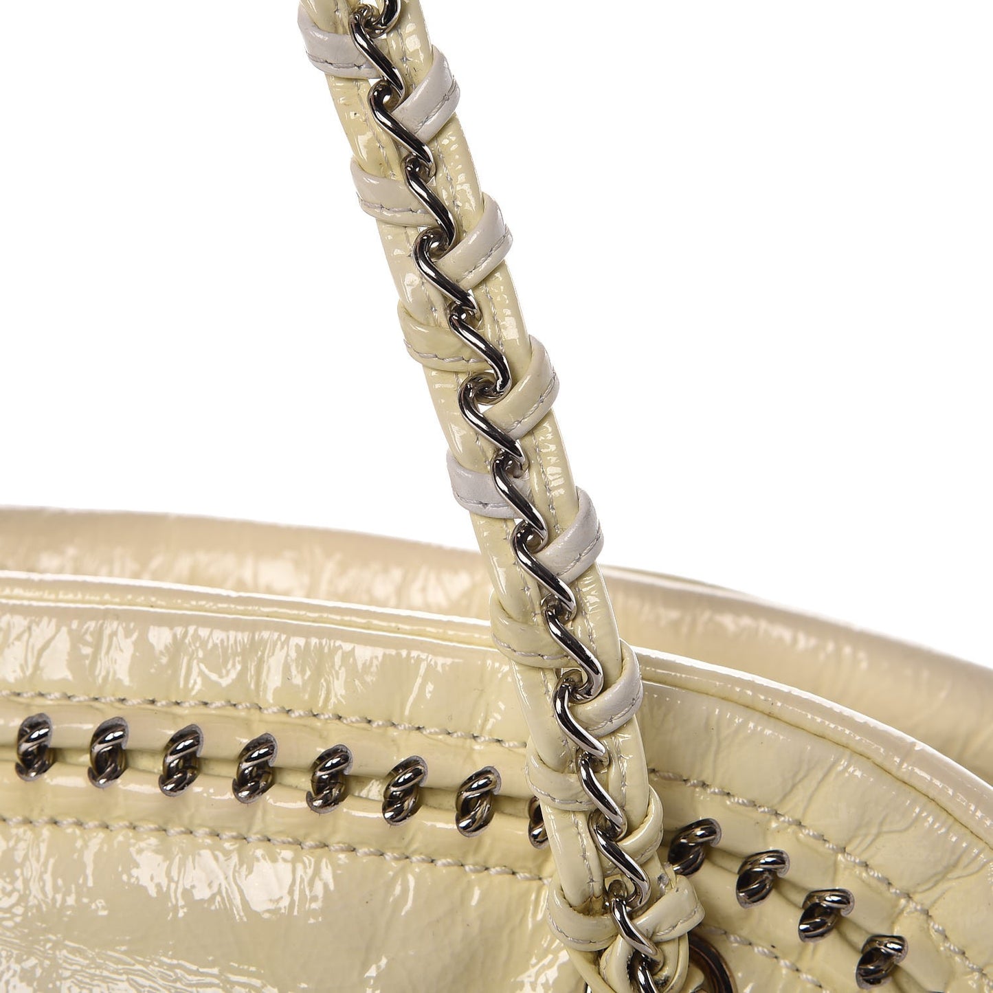 Patent Luxe Ligne Medium Bowler Ivory