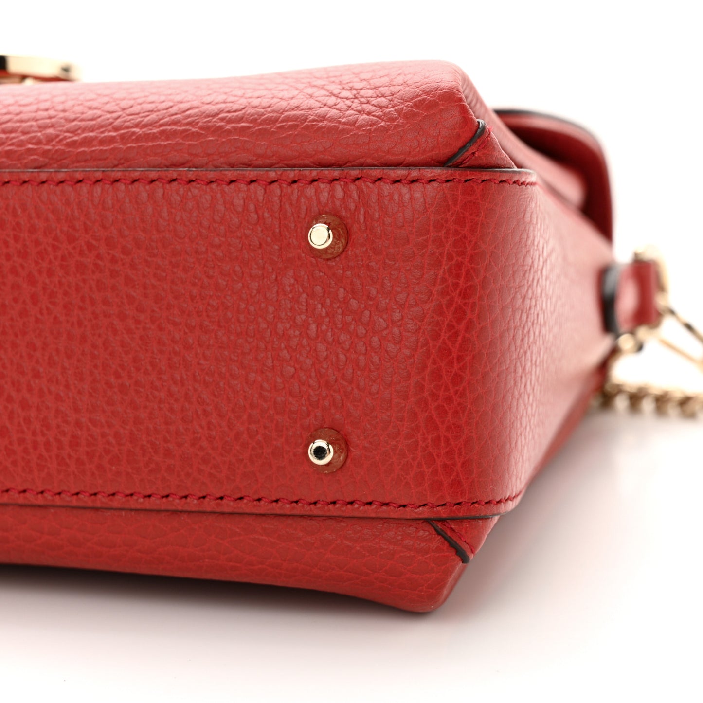 Dollar Calfskin Interlocking G Top Handle Shoulder Bag Red