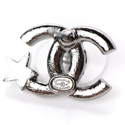 Chanel Crystal CC Starfall Earrings Silver 4 of 5