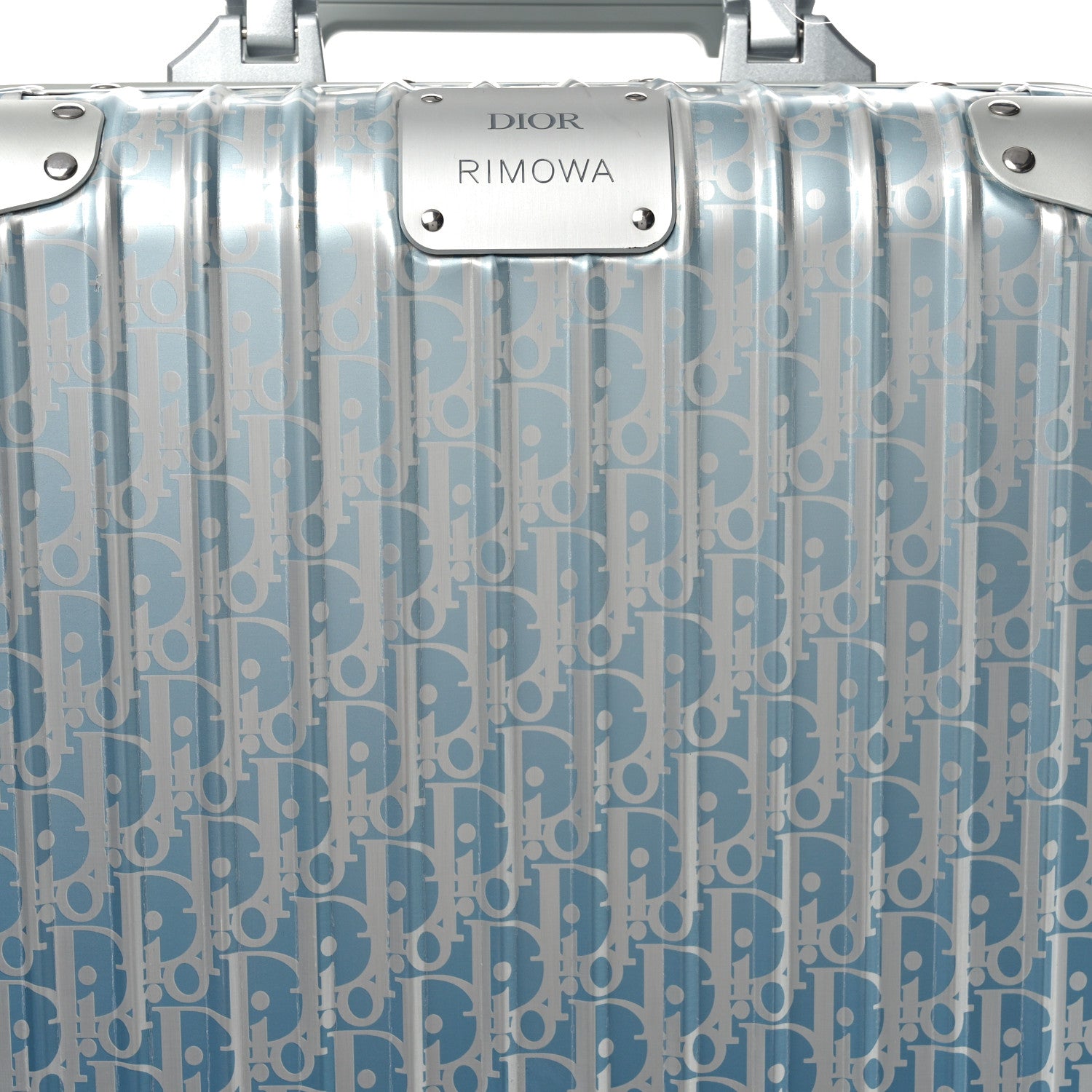Christian Dior X RIMOWA Aluminum Gradient Cabin Luggage Blue Multi 7 of 9
