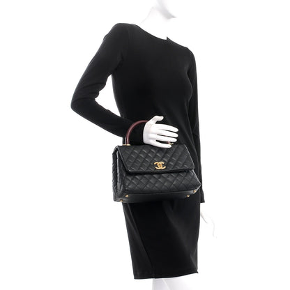 Chanel Caviar Lizard Quilted Small Coco Handle Flap Black 3 of 9