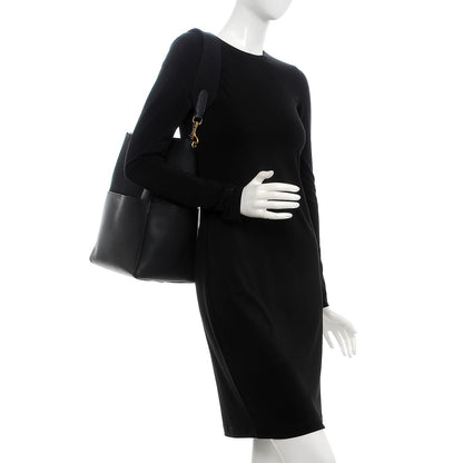 Celine Soft Grained Calfskin Sangle Bucket Bag Black 2 of 10