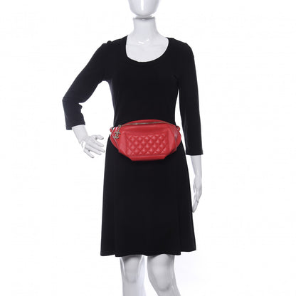 Chanel Lambskin Quilted Waist Belt Bag Red 2 of 10