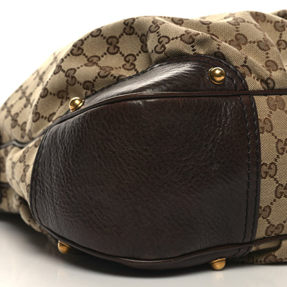 Gucci Monogram Large Jockey Hobo Dark Brown 9 of 12