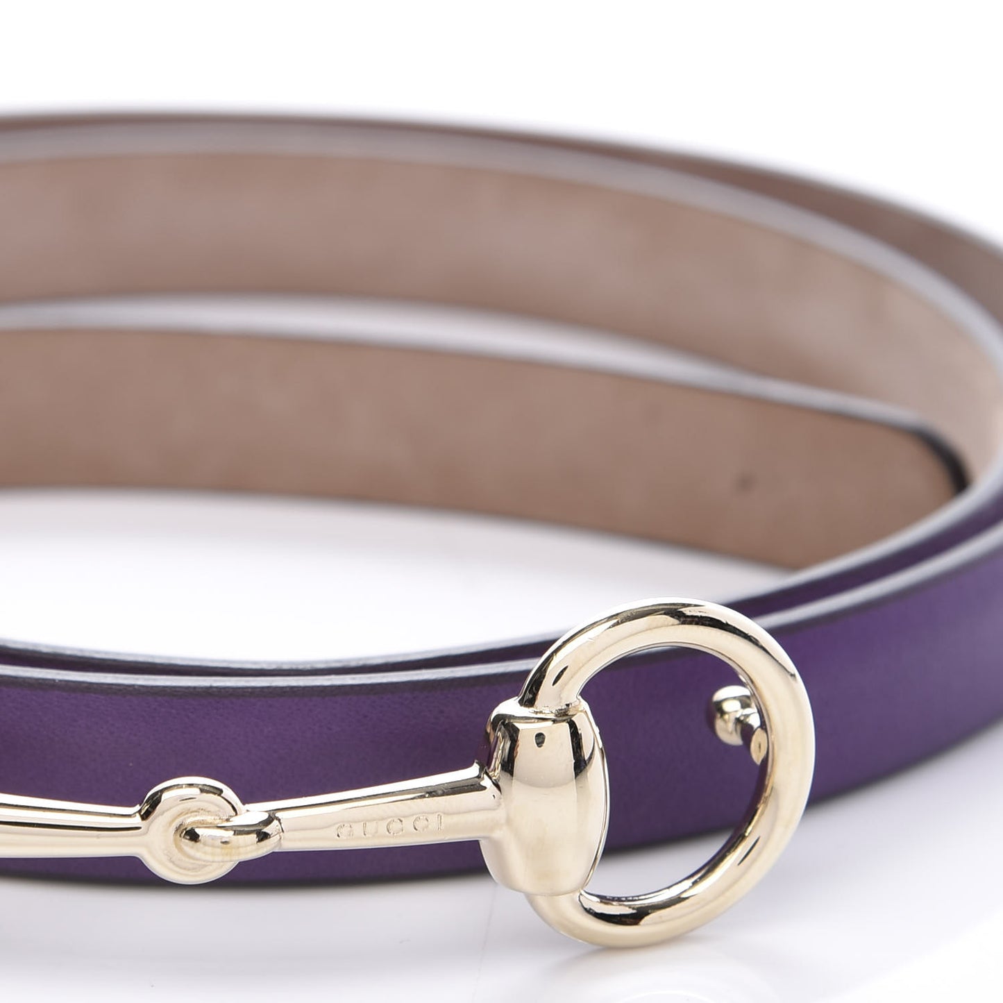 Calfskin Horsebit Skinny Belt 95 38 Purple