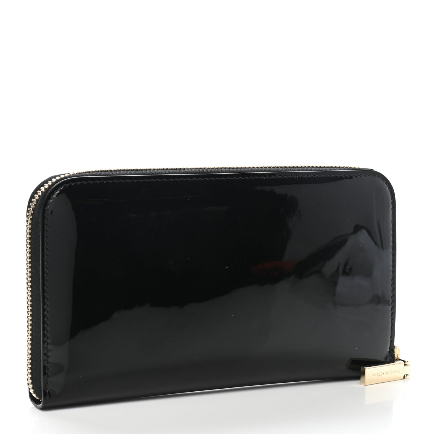 Patent Palazzo Medusa Zip Around Wallet Black
