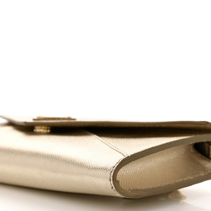 Prada Metallic Saffiano Triangle Mini Crossbody Bag Platino 10 of 10