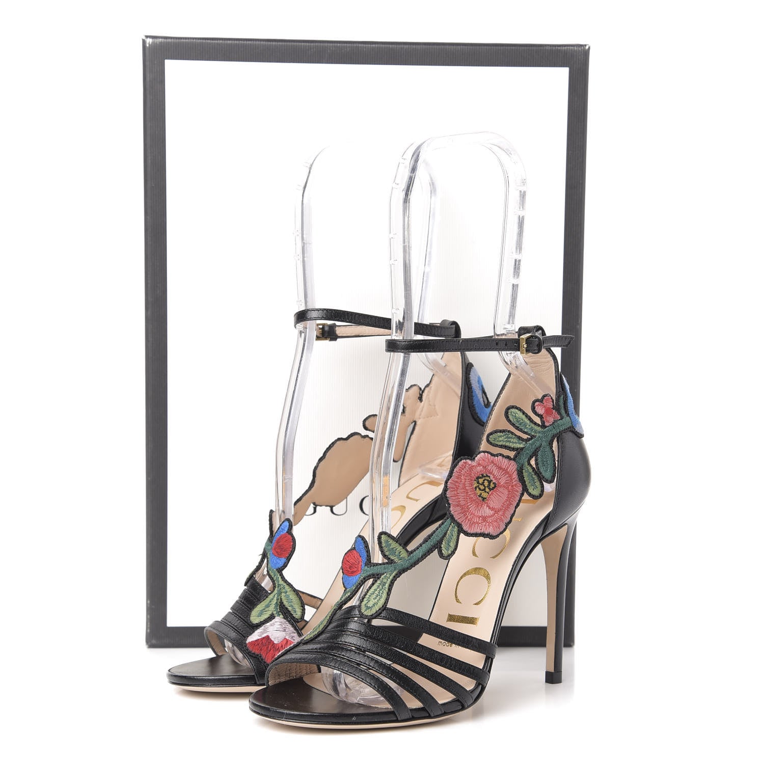 Gucci Malaga Kid Ophelia High Heel Sandals 35 Black 9 of 9