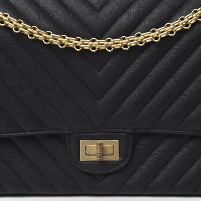 Chanel Crumpled Calfskin Chevron Quilted 2.55 Reissue 226 Black 11 of 12