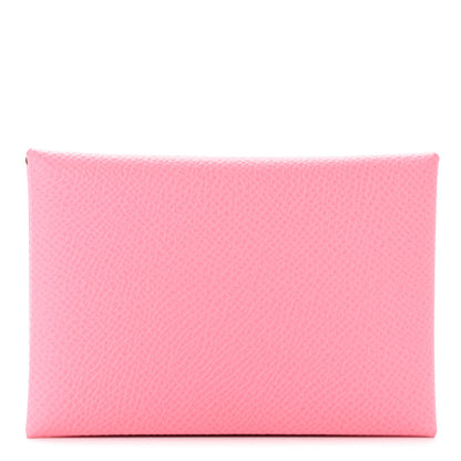 Hermes Epsom Calvi Duo Card Case Rose Confetti 1 of 7