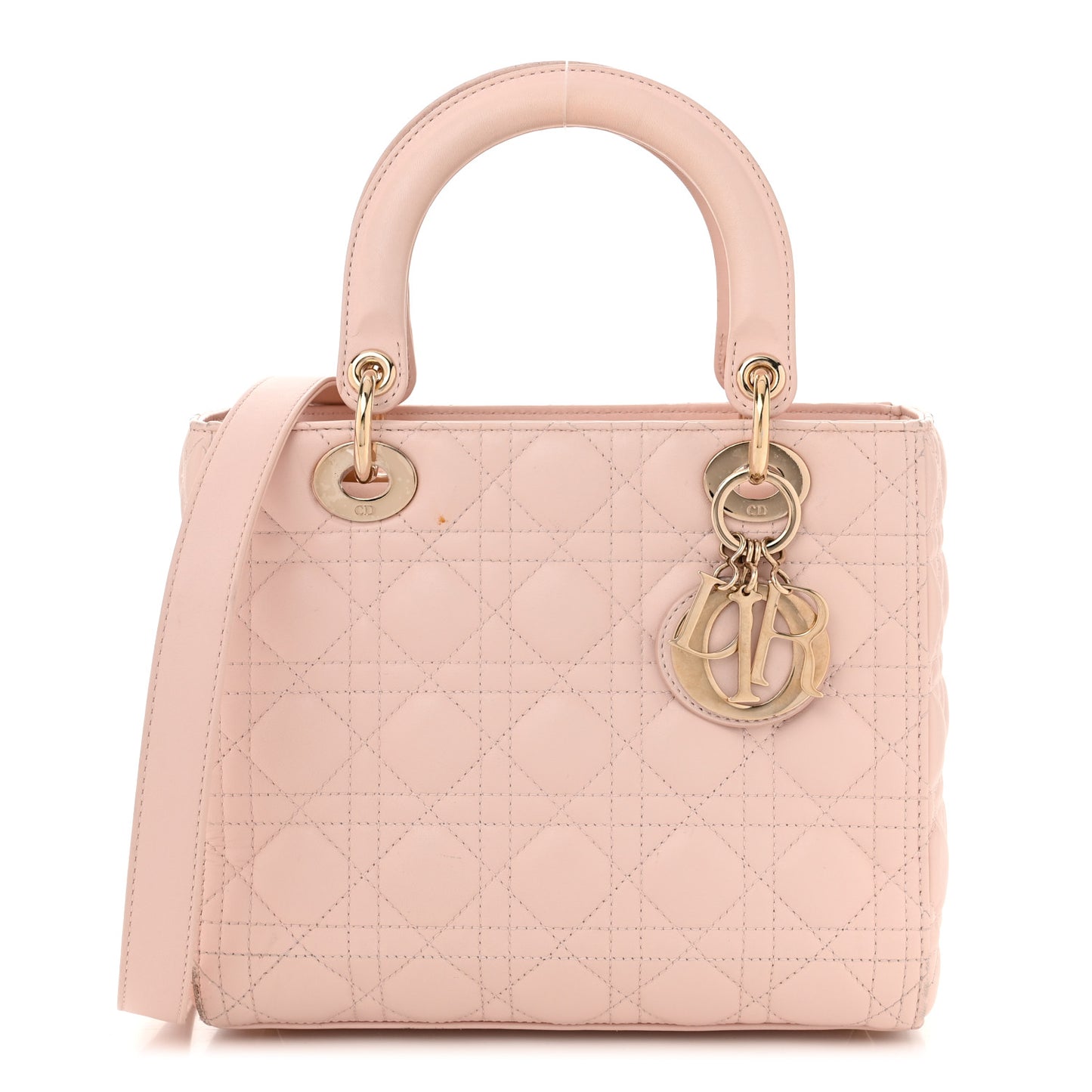 Lambskin Cannage Medium Lady Dior Light Pink