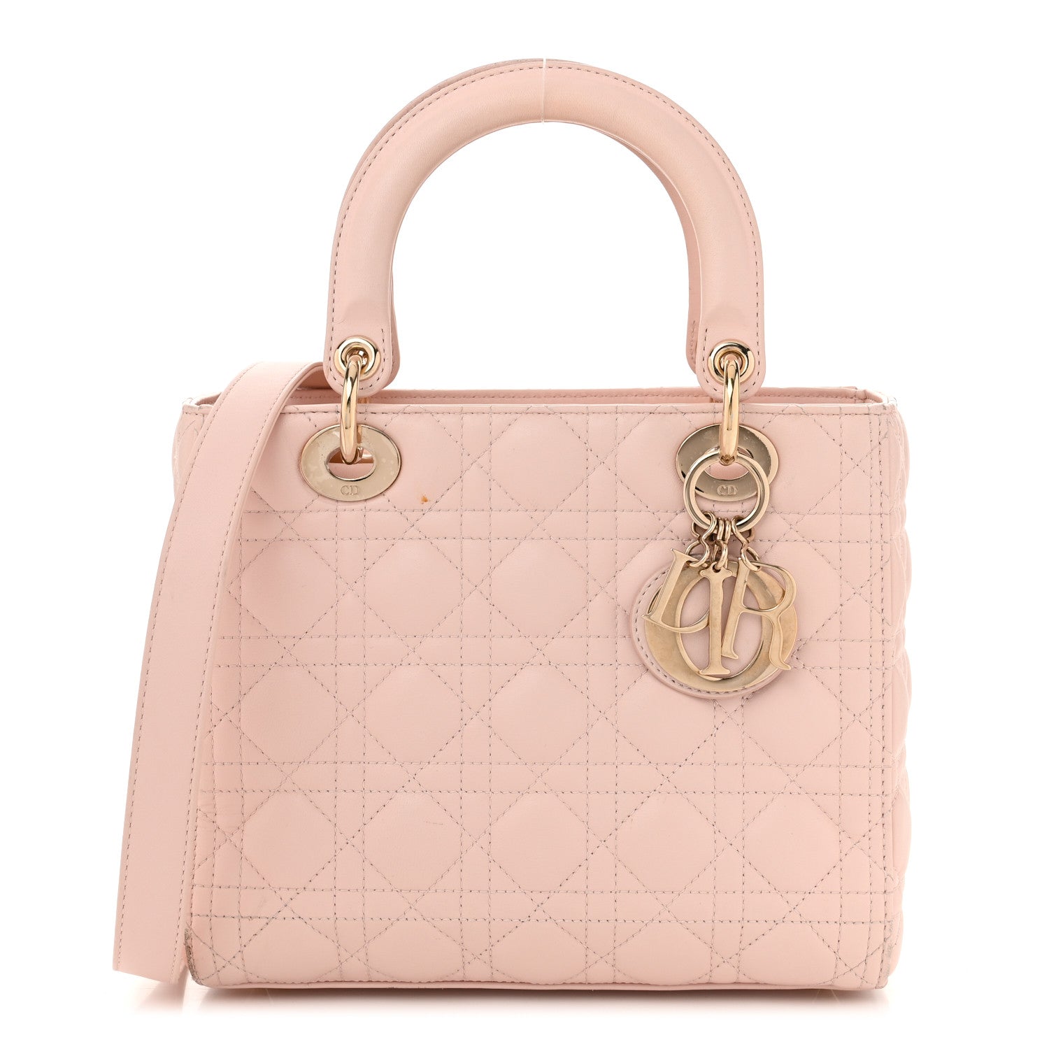 Christian Dior Lambskin Cannage Medium Lady Dior Light Pink 1 of 14