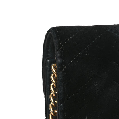 Gucci Velvet Matelasse GG Marmont Chain Wallet Black 11 of 12