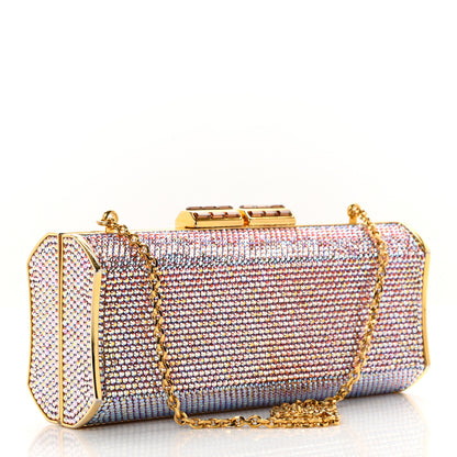 Judith Leiber Swarovski Crystal Minaudiere Clutch Gold 2 of 8