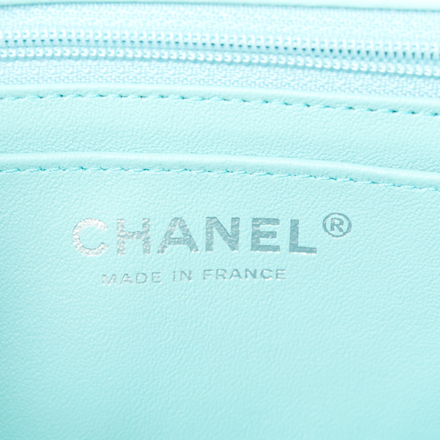 Chanel Lambskin Quilted Mini Rectangular Flap Light Blue 6 of 12
