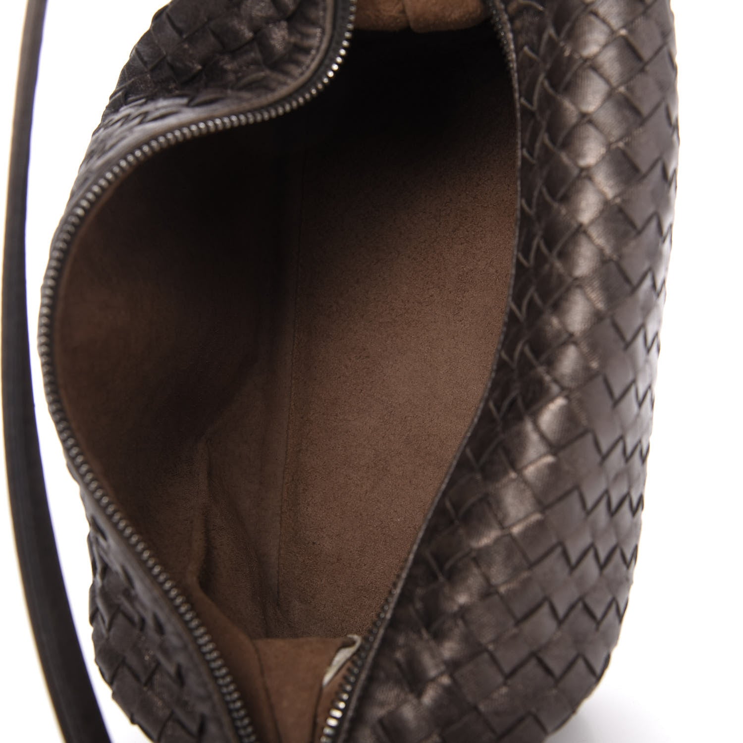 Bottega Veneta Metallic Nappa Intrecciato Small Shoulder Bag Steel 5 of 10
