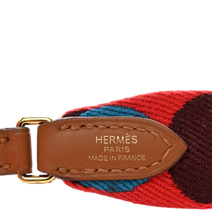 Hermes Toile Swift 25mm Sangle Flipperball To Go Shoulder Strap Rouge De Coeur Bleu Frida Gold 3 of 5