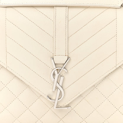 Saint Laurent SAINT LAURENT Grain De Poudre Textured Mixed Matelasse Medium Triquilt Monogram Satchel Porcellana 8 of 11