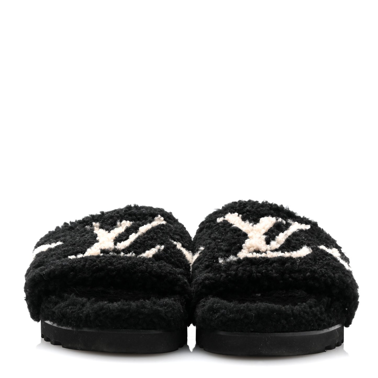 Shearling Monogram Giant Paseo Flat Comfort Mule 40 Black