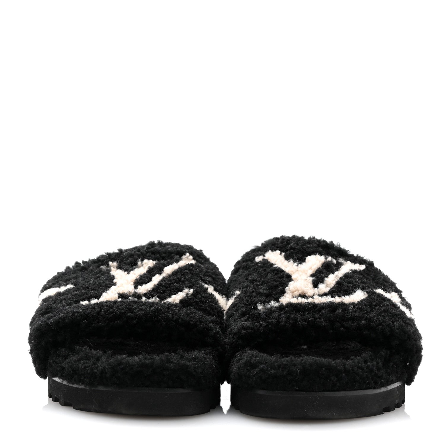 Louis Vuitton Shearling Monogram Giant Paseo Flat Comfort Mule 40 Black 3 of 9