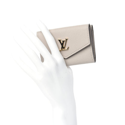 Louis Vuitton Calfskin Lockmini Wallet Greige 2 of 7