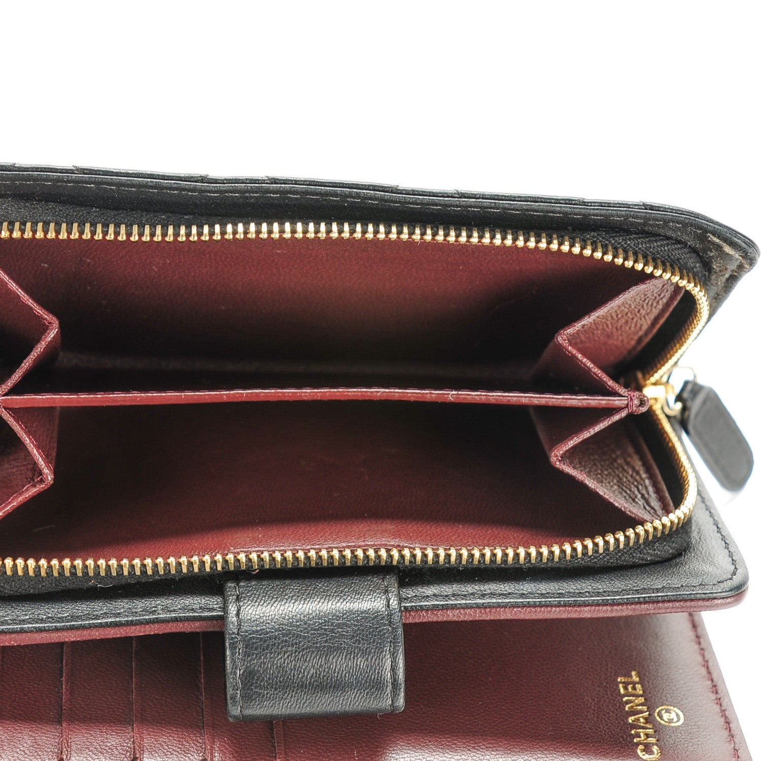 Chanel Lambskin Quilted Zipped Pocket Wallet Black 6 of 9