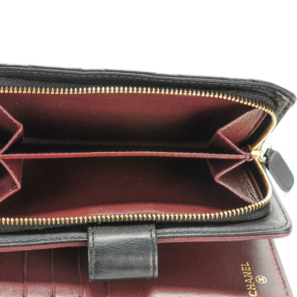 Chanel Lambskin Quilted Zipped Pocket Wallet Black 6 of 9