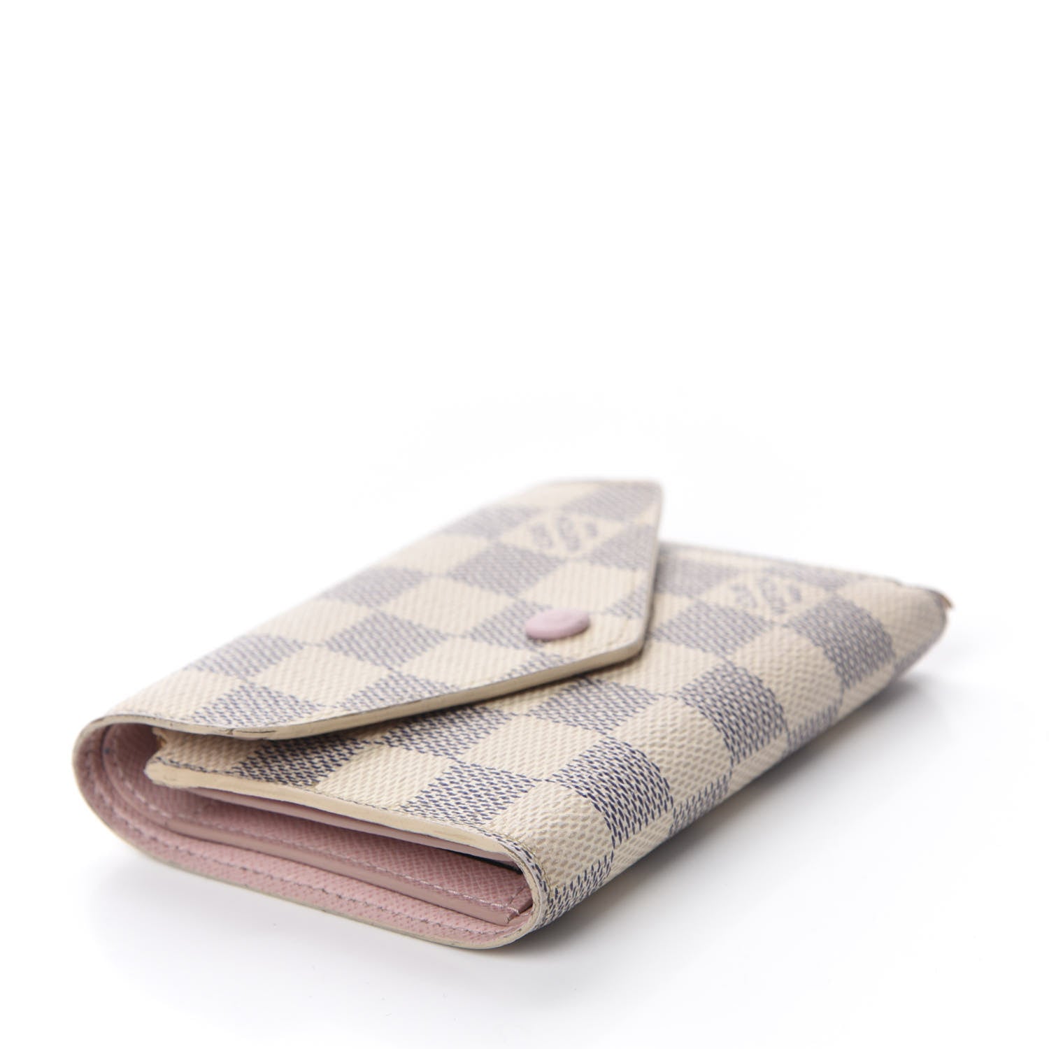 Louis Vuitton Damier Azur Victorine Wallet Rose Ballerine 4 of 12