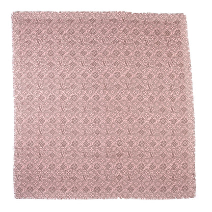 Louis Vuitton Silk Wool Monogram Dentelle Shawl Scarf Rose Poudre 1 of 6