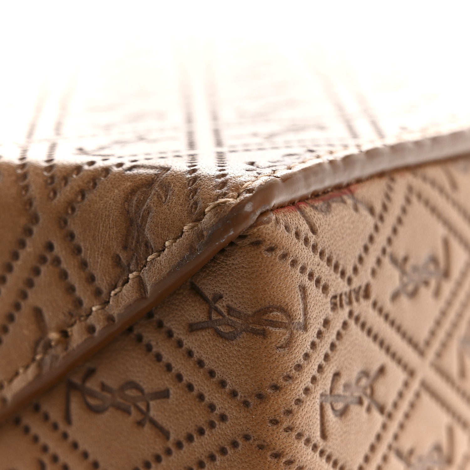 Saint Laurent Calfskin Monogram Take Away Box Dusty Vintage Brown Gold 12 of 12