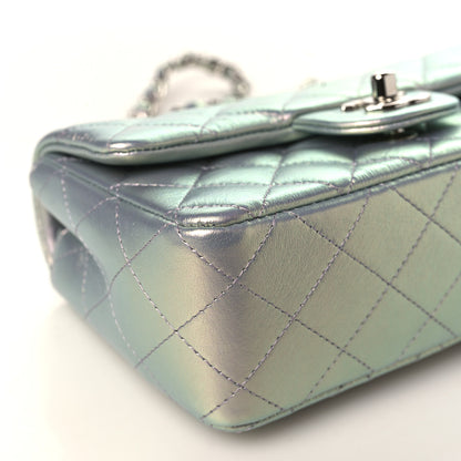 Chanel Iridescent Calfskin Quilted Mini Rectangular Flap Light Purple 8 of 10