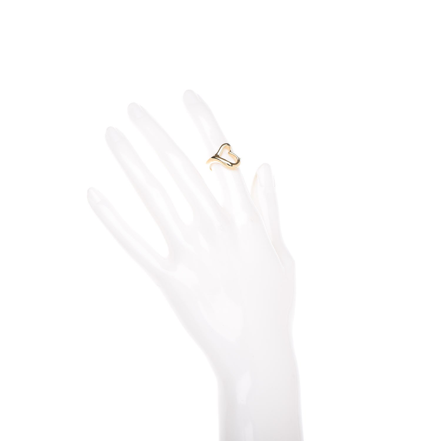Tiffany 18K Yellow Gold Small Elsa Peretti Open Heart Ring 47 4 2 of 5
